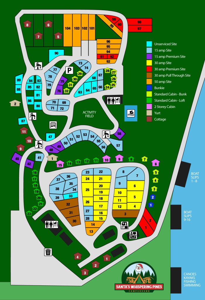 SANTAS WHISPERING PINES MAP